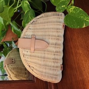 JCrew rattan clutch